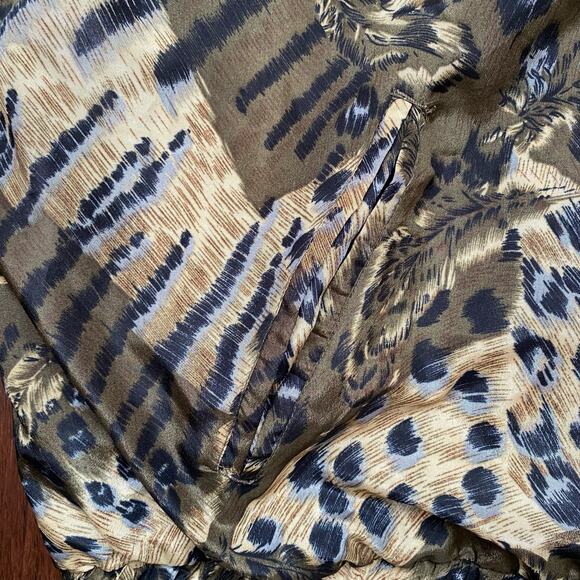 Active Studio Vintage Camo Pattern Jacket Size Extra Large Zip Front Elastic Hem - Picture 6 of 10